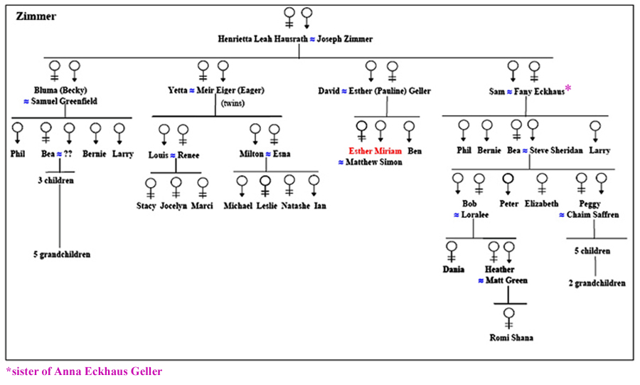 Esther M. Zimmer Lederberg Family Tree 1